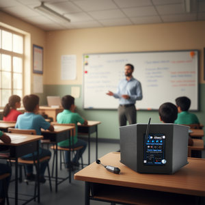 Système de sonorisation PA sans fil 200 watts PMPO avec haut-parleur et microphone cravate 2-en-1 pour enseignement, discours et réunions en salle de classe - Product Image 2