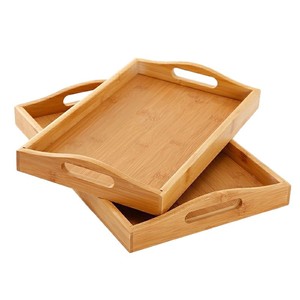 Plateau rectangulaire en bambou, couleur bois naturel, plateau de service pour tasses à thé et à eau, plateau à pain de style japonais, usage commercial - Product Image 5