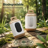 Boîte d'emballage suspendue en pulpe moulée sur mesure, écologique, durable, biodégradable, conteneur en pulpe pressée à sec pour souris d'ordinateur et électronique