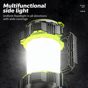 Lampe torche d'urgence extérieure haute puissance longue portée, projecteur multifonctionnel rechargeable avec lumière latérale, grande capacité longue autonomie - Product Image 4