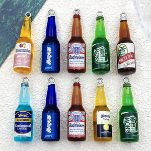 Accessoires miniatures en acrylique pour la création de bijoux DIY : bouteille de vin, bouteille de <span class=keywords><strong>bière</strong></span>, pendentifs, breloques pour colliers, boucles d'oreilles, bracelets et articles d'artisanat - Product Image 2