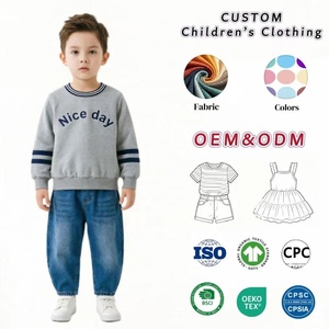<span class=keywords><strong>Sweat</strong></span>-shirt pour garçons en coton biologique personnalisé en gros, haut à manches longues tendance pour enfants - Product Image 1