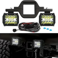 Barre lumineuse LED universelle de 4 pouces 60W pour véhicule tout-terrain avec support de crochet de remorque et feu de recul, adaptée aux pick-up, VTT, SUV, camions