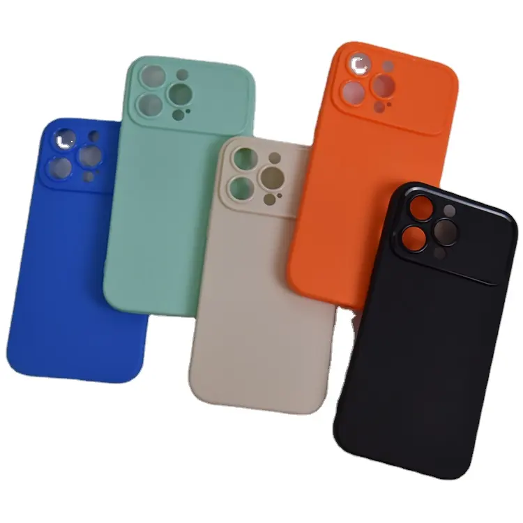 Funda de teléfono antiarañazos con protección de lente de ventana grande 12 13 14 Pro Max diseñador de silicona de lujo personalizado para iPhone 15