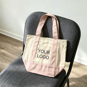 High Quality Promotion Thick <b>Reusable</b> Shopping Tote With Canvas Handle Pocket for Gift Giving - Product Image 4