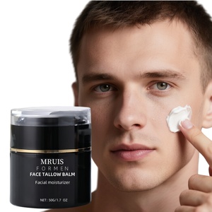 Crème <span class=keywords><strong>Visage</strong></span> Hydratante au Suif de Bœuf pour Hommes au Beurre de Karité, Camomille, Champignon, Extraits de Romarin - Product Image 1