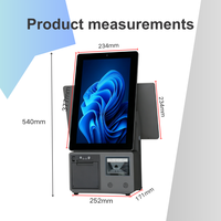 Terminal de point de vente 15,6 pouces tout-en-un avec écran tactile, système de caisse enregistreuse Windows avec imprimante thermique, Caja Registradora pour supermarché
