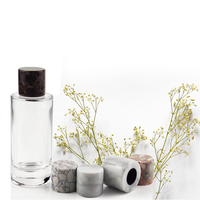 Cubierta de mármol natural para botella de perfume, tapa de perfume de piedra de mármol de lujo, en forma de cilindro