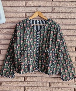 Women's Winter Type Handmade Quilted Cotton Coat Indian Block Print Boho Women Coat, Gift For Her Great Price - Product Image 1