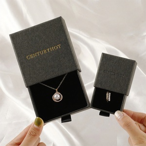 Wholesale Custom <b>Black</b> Cardboard Jewelry <b>Box</b> Personalized Logo Elegant Drawer Packaging for Jewelry - Product Image 4