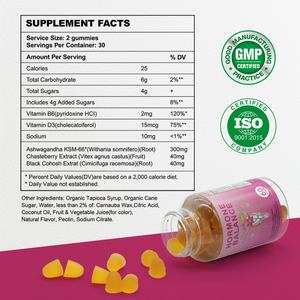 Chinaherbs Private Label Sugar-Free Vegan Hormone Balance Gummies for Women's Menstrual PMS <b>Supplements</b> Menopause Gummy - Product Image 6