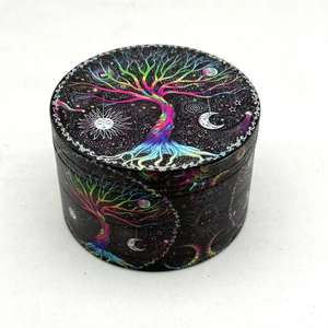 Molino de Hierbas de Aleación de Zinc Metálico de 63 mm con Logotipo Personalizado Jinlin, Molinillo de Tabaco de 4 Capas Plano con Logotipo Personalizable, Gran Venta - Product Image 3