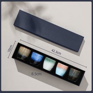 Kingze scatola regalo personalizzata stile medio oriente arabico ceramica 150ml piccolo caffè tazza di tè Set - Product Image 4