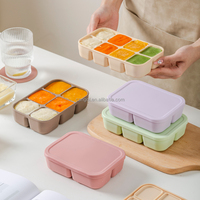 Moules pour congélateur en silicone personnalisés pour soupe et aliments Plateau à glaçons Moules à glace en silicone avec couvercle Parfait pour les boissons Congélateur Aliments pour bébés Sans BPA