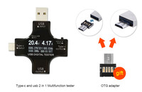 Nouveau testeur USB Type-C PD Voltmètre numérique couleur Ampèremètre Voltmètre Banque d'alimentation Chargeur Testeur de courant USB Mesure