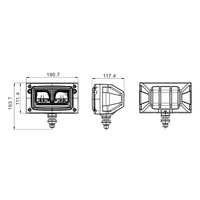 Phare LED rectangulaire pour tracteur ECE R149 3x5 pouces avec support inférieur, faisceau haut/bas et feu de stationnement