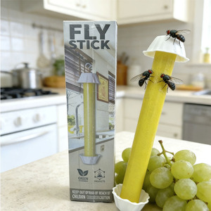 Piège à mouches collant avec crochet de suspension, piège à colle jaune jetable pour un contrôle efficace des insectes en intérieur et en extérieur - Product Image 3
