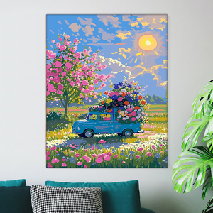 Bán Buôn Giá Cả Cạnh Tranh Sơn Bằng Số Tùy Chỉnh Bộ Dụng Cụ Một Vận Chuyển Hoa Xe Sơn Bằng Số Hoa Món Quà Kỳ Nghỉ - Product Image 3