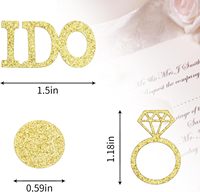 Confettis de table dorés pour mariage, décorations pour fête prénuptiale, confettis pour future mariée, paillettes, bague de fiançailles, décoration pour fête de fiançailles