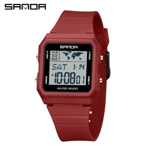 SANDA 2217 Unisex Student Multifunctional <b>Digital</b> Watch Dual‑Time Calendar Alarm <b>Clock</b> Waterproof Outdoor Sports Watch - Product Image 6