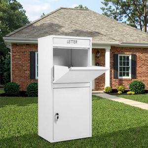 Customized All <strong>White</strong> Anti-Theft Steel Locker Large Free Standing Outdoor Postbox Mailbox <strong>Letterbox</strong> All <strong>White</strong> - Product Image 1