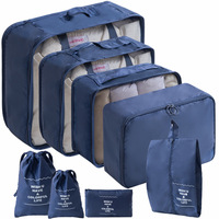 Ensemble de 8 cubes de rangement de voyage pliables, légers, durables, avec fermeture éclair, en polyester, grande capacité, pour valise, avec logo personnalisé