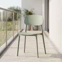 Chaise de jardin empilable HUNTOP moderne et simple en plastique épais résistant au soleil avec dossier carré pour usage extérieur en villa