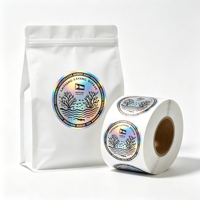 Autocollants personnalisés en vinyle holographique de haute qualité, imperméables, résistants à l'huile et aux UV, logo personnalisé pour l'emballage alimentaire
