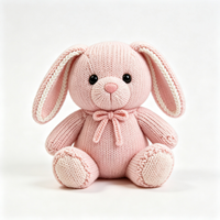 Peluche personnalisée mignonne en forme d'animal, poupée en peluche tricotée de dessin animé, lapin en peluche, vente en gros, jouet en peluche personnalisé pour enfants