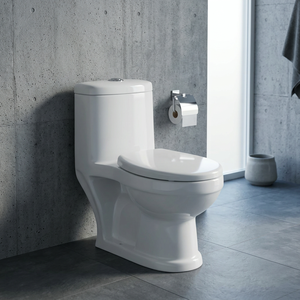 WC monobloc en céramique blanche Vistaar avec réservoir encastré, jet siphonique, double chasse, économie d'eau, toilette à poser au sol - Product Image 5