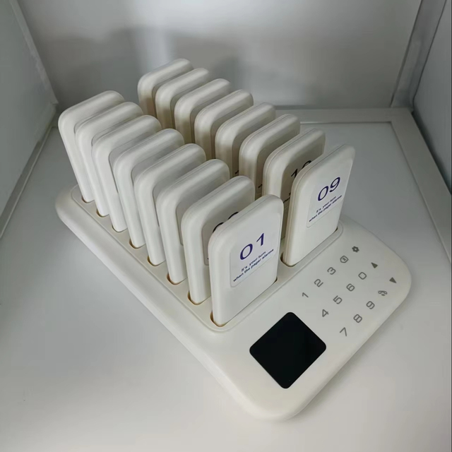 High Quality White Frame Wireless Guest Paging System Restaurant Caller Sound with Time & Power Display for Hospitals