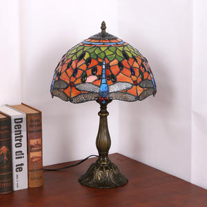 Lampe de table décorative romantique style campagnard américain Ouhaodi, motif libellule, avec variateur à bouton-poussoir, personnalisable pour utilisation au chevet - Product Image 5