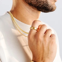 Bague Wilshire en acier inoxydable plaqué or 14 carats argent noir or pour homme Milskye Fashion