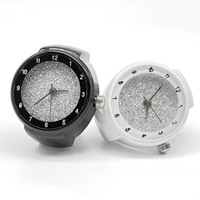 Montre-bague, mini montre-bague unisexe étoilée avec fonction de chronométrage