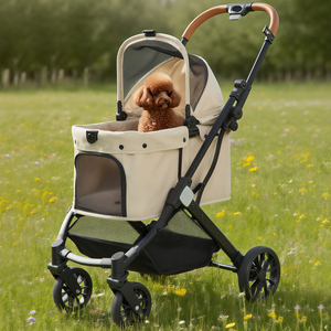 Vente directe d'usine kaki chariot pour animaux de compagnie poussette de <span class=keywords><strong>chien</strong></span> de luxe pour <span class=keywords><strong>chien</strong></span> moyen - Product Image 1