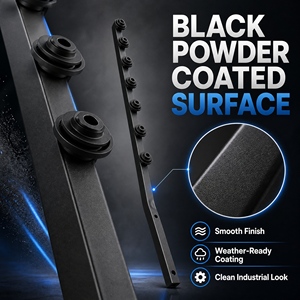 Postes de Alambre <span class=keywords><strong>para</strong></span> Cerca Eléctrica de 4/8 Líneas, Postes de Tubo en Forma de L de Acero al Carbono <span class=keywords><strong>Galvanizado</strong></span> Negro, Grosor de 2.0 mm, <span class=keywords><strong>para</strong></span> <span class=keywords><strong>Cercas</strong></span> de Jardín - Product Image 3