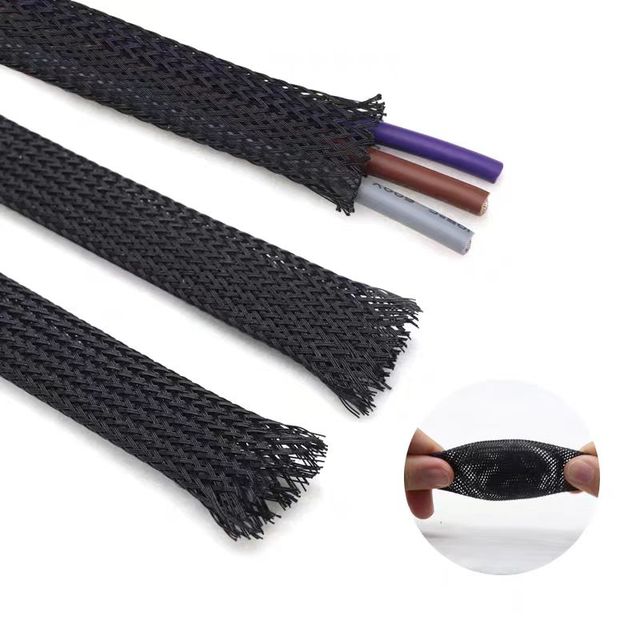 Flame Retardant Anti Bite Cable Management Protector Flexible Pet Expandable Braided Sleeve