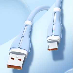 Type C Data Cable 1M 2M Silicone Jacket <b>Braid</b> Shielding For Mobile Phone Charging And Data Transfer Blue Purple <b>Pink</b> - Product Image 1
