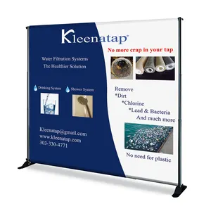 Freestanding Expandable Telescopic Step and Repeat Banner Backdrop Stand Adjustable Display Trade Show Wall Exhibitor