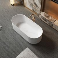Baignoire autoportante ovale moderne personnalisée en marbre naturel, surface solide texturée, massage à air pour salle de bain haut de gamme