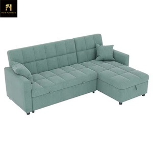Maßgeschneidertes Modernes L-Form Samt-Stauraumsofa mit Metallrahmen, Verstellbarer Schlaffunktion und Relaxfunktion für Hotels und Wohnzimmer - Product Image 5