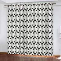 Rideaux abstraits, impression modernisée d'inspiration chevron, traitements de fenêtre 2 panneaux pour salon chambre, paire de-140*100cm