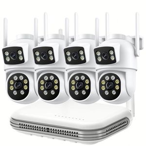 Système de caméra de vidéosurveillance 4K NVR avec 8 caméras, disque dur 2 To, caméra IP 3Dome et 3 caméras de sécurité filaires 6MP, visionnement à distance 2 To - Product Image 1