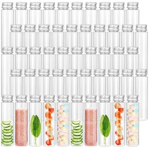 Tubes à essai en <span class=keywords><strong>plastique</strong></span> transparent de 30 ml, 40 ml, 100 ml avec bouchons à vis, contenants à fond plat pour sels de bain, bonbons et boules de gomme - Product Image 1