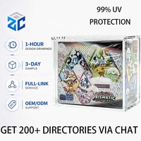 Boîte de présentation en acrylique transparent de 5 mm pour booster box avec couvercle magnétique, résistante aux UV, pour cartes TCG