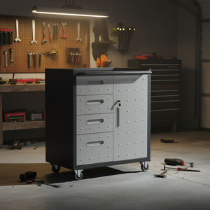 Armario de Almacenamiento de Herramientas 1230x710x300mm, 4 Cajones, con Ruedas Bloqueables, para Uso Industrial, Garaje, Oficina y Hogar - Product Image 2