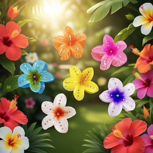 Fermaglio per capelli Angelina 8 cm con strass a forma di frangipani per donna, uso quotidiano alla moda. - Product Image 3