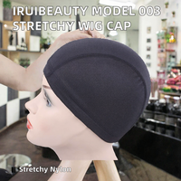 Bonnet de perruque noir en polyester élastique, filet à cheveux extensible en forme de dôme, base en maille respirante pour outils commerciaux d'extension capillaire