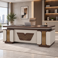 Bureau de direction moderne de luxe en forme de L, table de patron, bureau de direction pour bureau administratif, mobilier de bureau
