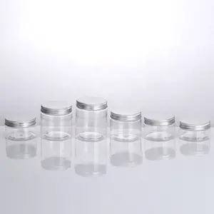 Round pet plastic jars with lids food grade empty plastic cosmetic jar 6oz 8oz 8 oz cream jars 30ml 50ml 80ml 120ml 150ml 250ml